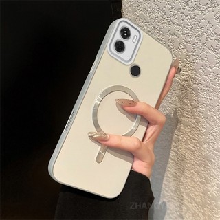 Ốp Lưng Cho Redmi A1 A2 Cao Cấp Màu Silicon Chống Rơi Da Cảm Giác Vỏ Điện Thoại Kim Loại Thẩm Mỹ Vòng Từ Tính Thiết Kế Mới