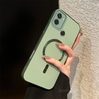 Ốp Lưng Cho Redmi A1 A2 Cao Cấp Màu Silicon Chống Rơi Da Cảm Giác Vỏ Điện Thoại Kim Loại Thẩm Mỹ Vòng Từ Tính Thiết Kế Mới