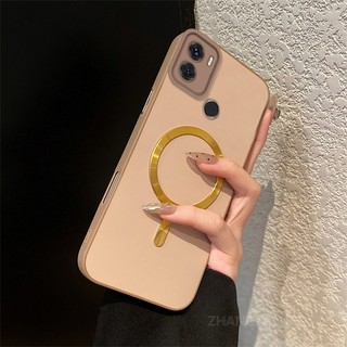 Ốp Lưng Cho Redmi A1 A2 Cao Cấp Màu Silicon Chống Rơi Da Cảm Giác Vỏ Điện Thoại Kim Loại Thẩm Mỹ Vòng Từ Tính Thiết Kế Mới