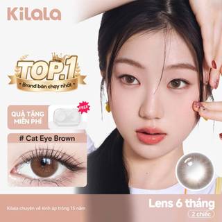 【Deal ưu đãi】Kính áp tròng Kilala màu nâu Cat Eye Brown lens cận 6 tháng DIA 14.0mm có độ (0-8) 1 cặp