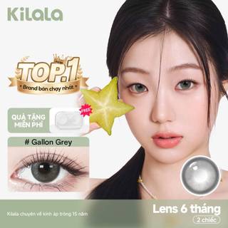 Kính áp tròng Kilala màu xám Gallon Grey lens cận 6 tháng DIA 14.5mm có độ (0-8) 1 cặp