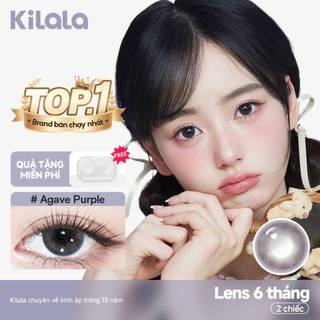 【Deal ưu đãi】Kính áp tròng Kilala màu tím Agave Purple lens cận 6 tháng DIA 14.2mm có độ (0-8) 1 cặp