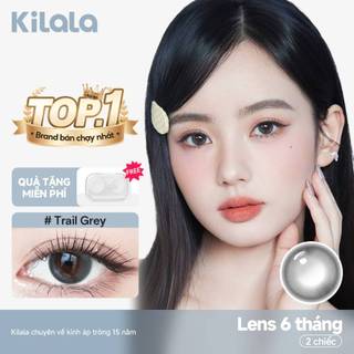 Kính áp tròng Kilala màu xám Trail Grey DIA 14.2mm lens cận 6 tháng có độ (0-8) 1 cặp