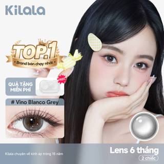 Kính áp tròng Kilala màu xám Vino Blanco Gray lens cận 6 tháng DIA 14.2mm có độ (0-8) 1 cặp