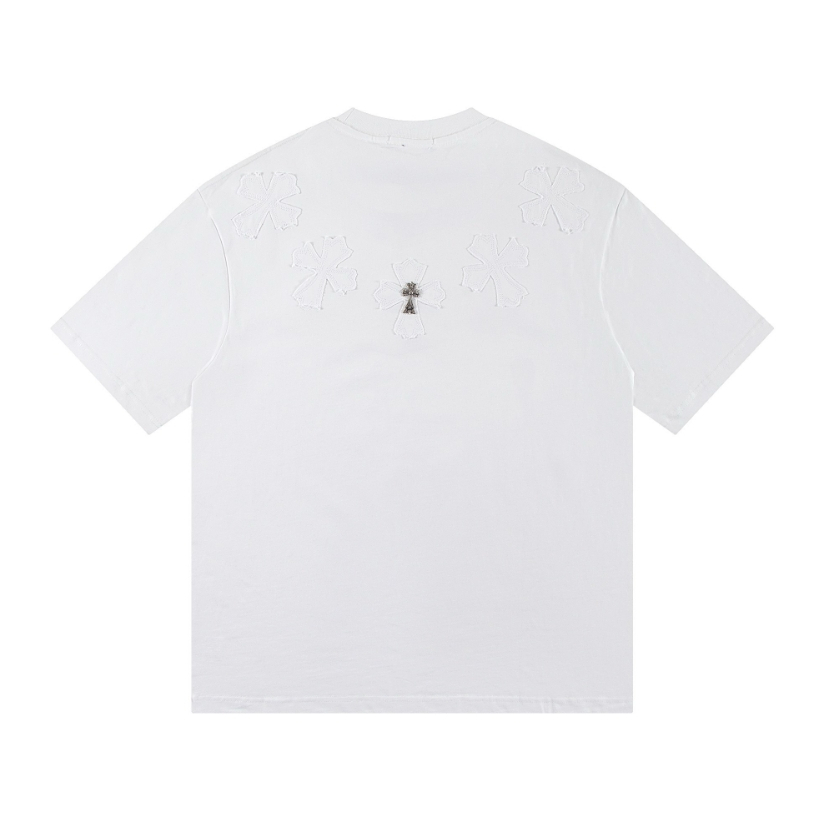 Mùa Xuân-Hè Áo Thun Cổ Điển Logo & Thiết Kế Chữ Thập, Cotton Nguyên Chất Cho Nam Nữ