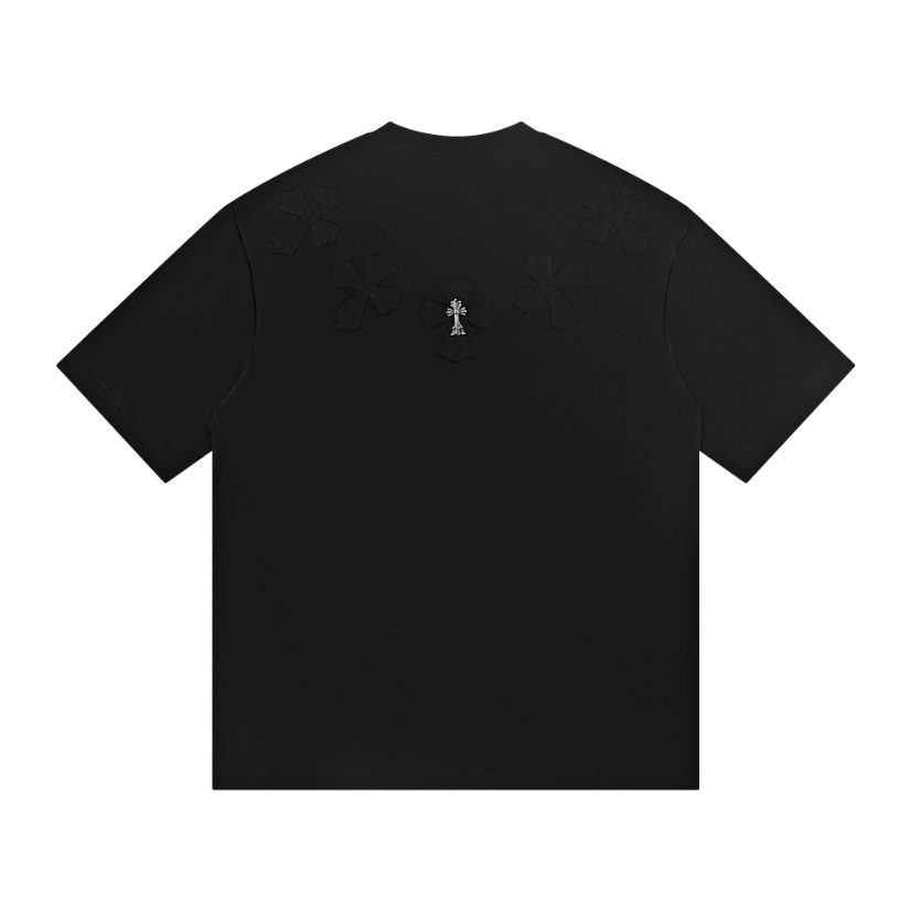 Mùa Xuân-Hè Áo Thun Cổ Điển Logo & Thiết Kế Chữ Thập, Cotton Nguyên Chất Cho Nam Nữ