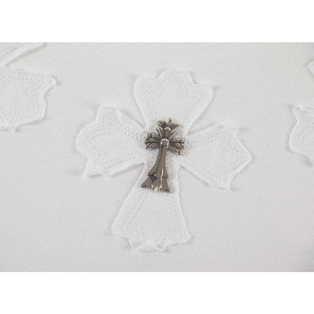 Mùa Xuân-Hè Áo Thun Cổ Điển Logo & Thiết Kế Chữ Thập, Cotton Nguyên Chất Cho Nam Nữ