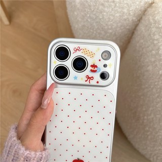 Ốp điện thoại PU materia họa tiết trái cây chấm bi cho iPhone 17 Pro max 16 Pro max
