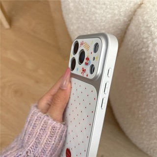 Ốp điện thoại PU materia họa tiết trái cây chấm bi cho iPhone 17 Pro max 16 Pro max