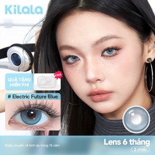 【Deal ưu đãi】Kính áp tròng Kilala màu lam Electric Future Blue lens cận 6 tháng DIA 14.2mm có độ (0-8) 1 cặp