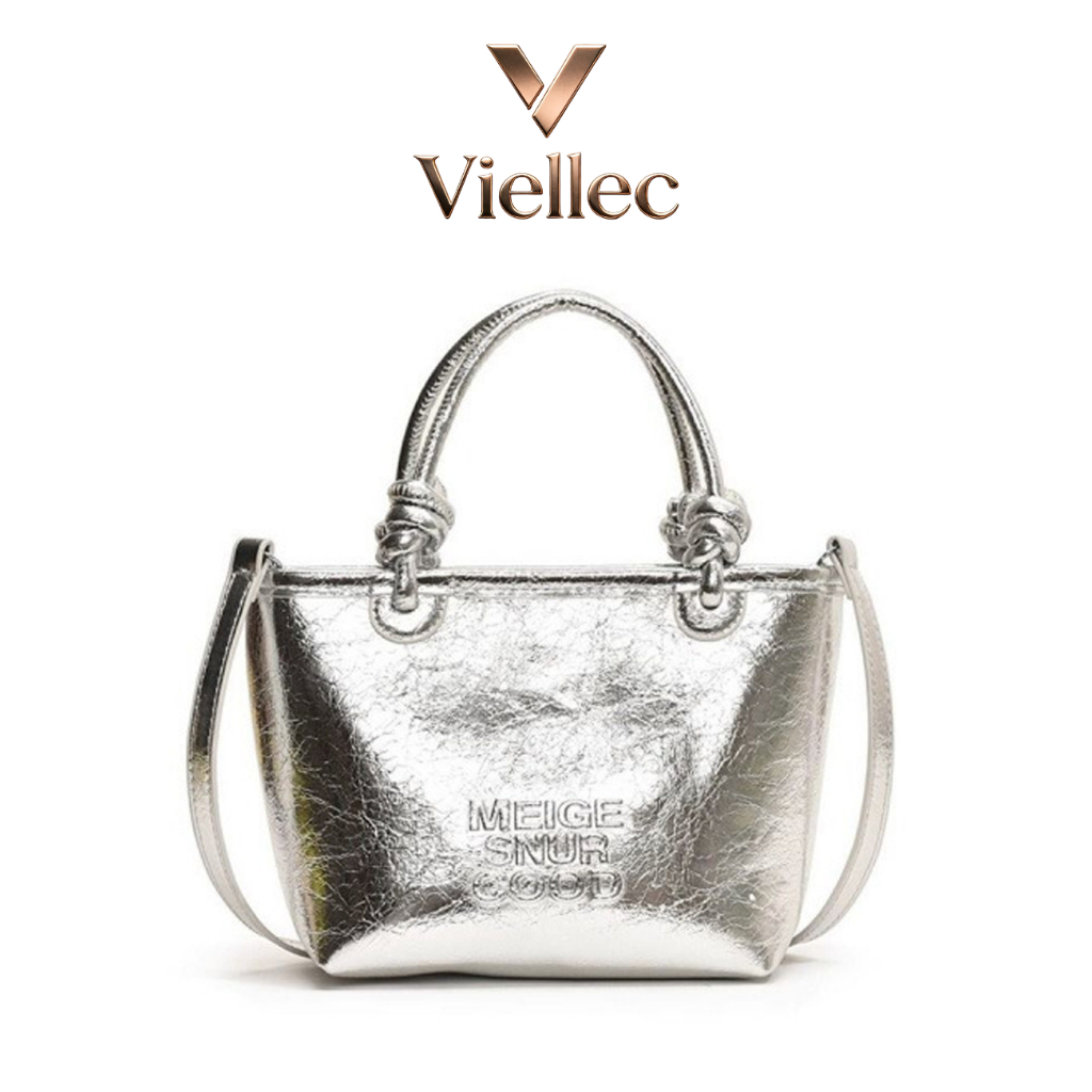 Viellec Túi Xách Nữ Thời Trang Cầm Tay Nhỏ Bạc Hợp Thời Trang