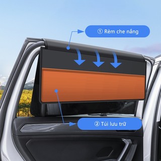 Tấm che nắng cửa sổ ô tô từ tính SEAMETAL Tấm che nắng hai lớp Rèm ô tô toàn / bán che nắng có túi lưu trữ