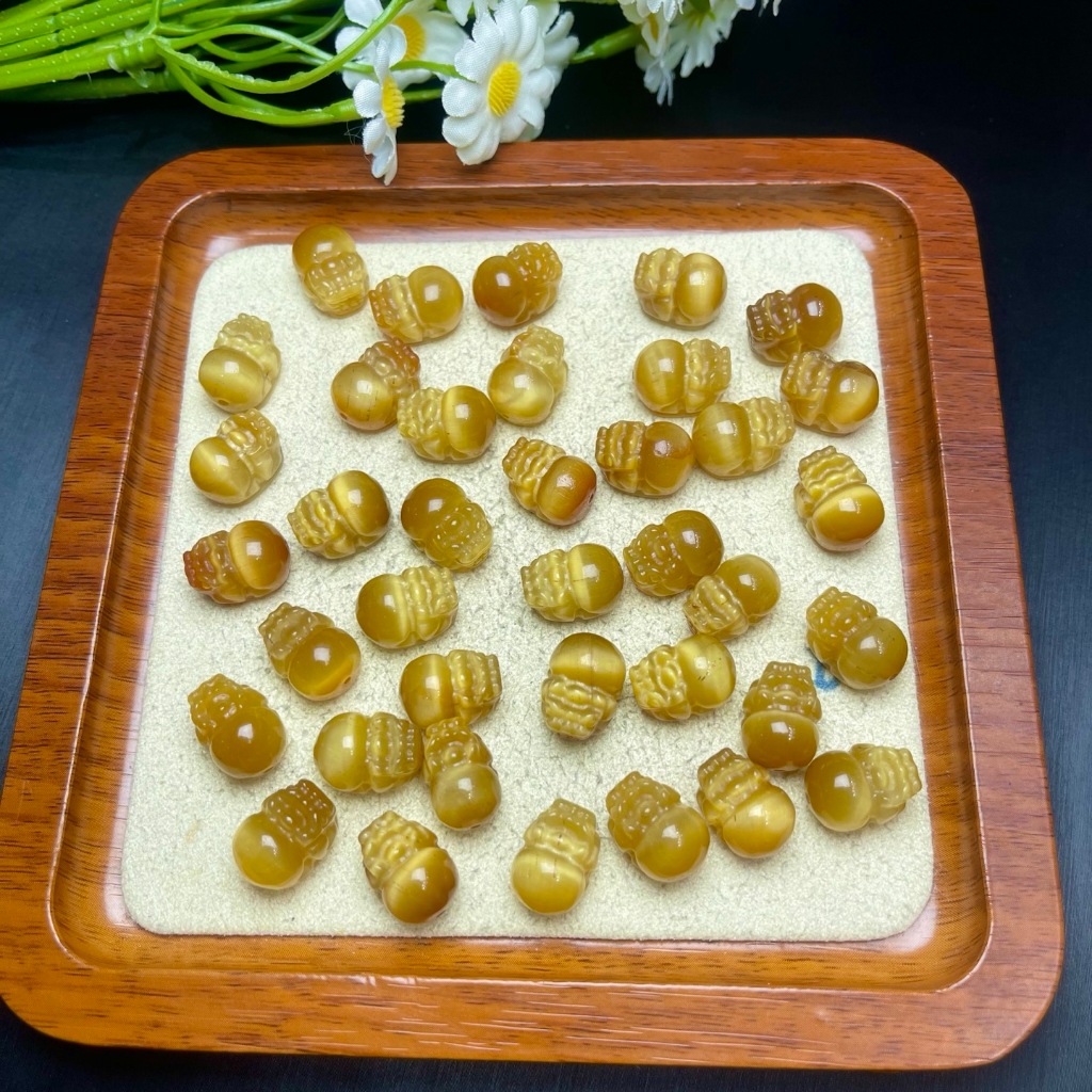 Đá mắt hổ vàng tự nhiên - Phụ kiện thời trang cho vòng tay và mặt dây chuyền