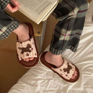 XIXITIAO Cotton Vải Lanh Dép Thêu Ngựa Mùa Xuân Mùa Hè Nhà Đế Mềm Nam Nữ