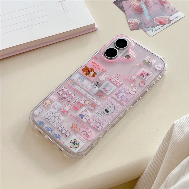 IPhone 17 Pro Max Lắp ráp họa tiết thỏ chất liệu TPU IMD craft Vỏ điện thoại in hai lớp