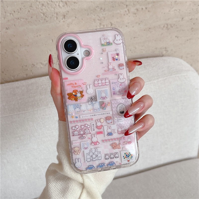 IPhone 17 Pro Max Lắp ráp họa tiết thỏ chất liệu TPU IMD craft Vỏ điện thoại in hai lớp