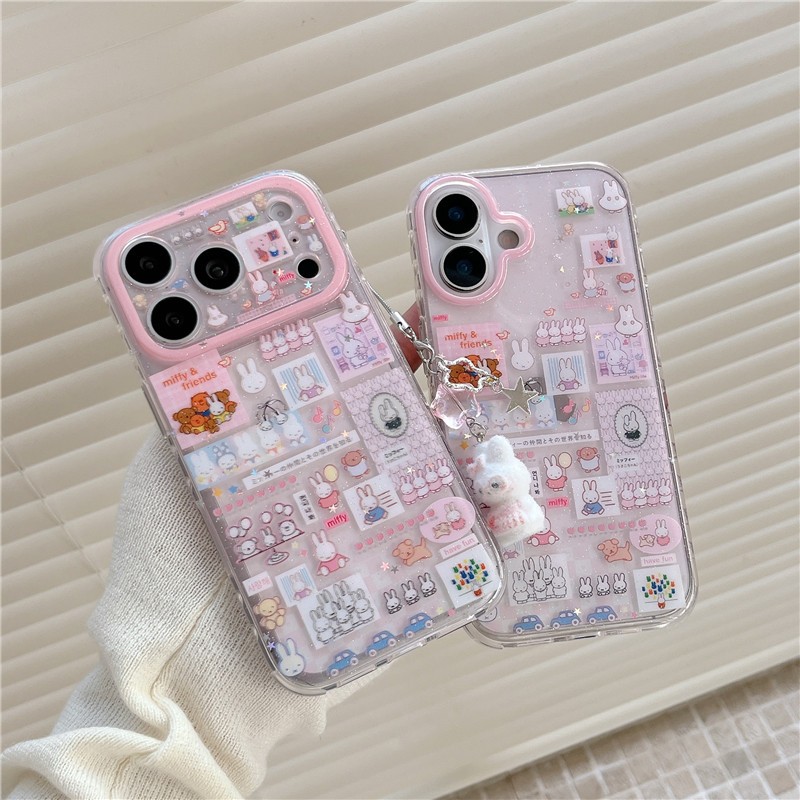 IPhone 17 Pro Max Lắp ráp họa tiết thỏ chất liệu TPU IMD craft Vỏ điện thoại in hai lớp