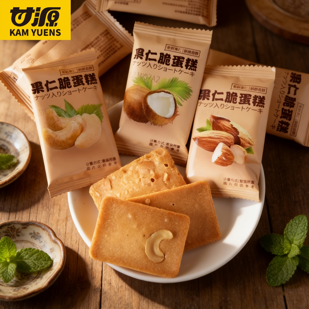 Ganyuan official 3 hương vị 500g hỗn hợp Bánh quy giòn dừa Kashgar Bánh hạt điều Bardang Fu được đóng gói riêng nhỏ