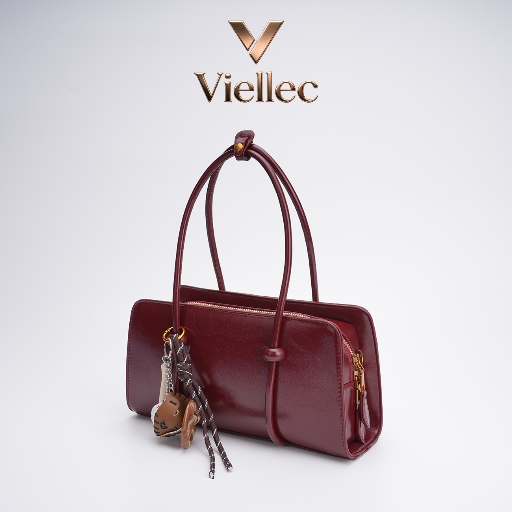 Viellec Túi xách nữ Đỏ  2026 Phong Cách Mới Phong Cách Retro Phù Hợp Với Tất Cả Trận Đấu Sử Dụng Hàng Ngày Mặt Dây Chuyền Miễn Phí