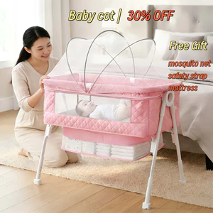 Giuòng Cui Gấp Gon Cho Bé clearance/giảm giá 50% Cũi Trẻ Em Cũi Có Thể Gập Lại, Có Lưới Chống Muỗi, Bộ Bé, Cũi Sơ Sinh, nôi Cho Bé