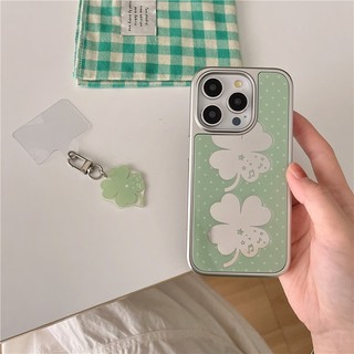 IPhone 17 16 Pro max 15 Pro Sliver edge Mirror Vỏ điện thoại chất liệu acrylic bốn lá