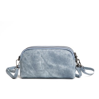 Ví Nữ Túi Đeo Vai Dài Dung Tích Lớn Túi Ly Hợp 2026 Phong Cách Mới Thiết Kế Thời Trang Họa Tiết Denim Đôi Dây Kéo Ví Nhiều Thẻ Đựng Đồng Xu Pur