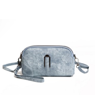 Ví Nữ Túi Đeo Vai Dài Dung Tích Lớn Túi Ly Hợp 2026 Phong Cách Mới Thiết Kế Thời Trang Họa Tiết Denim Đôi Dây Kéo Ví Nhiều Thẻ Đựng Đồng Xu Pur