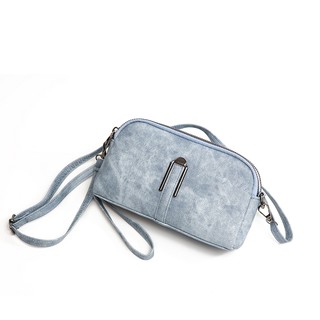 Ví Nữ Túi Đeo Vai Dài Dung Tích Lớn Túi Ly Hợp 2026 Phong Cách Mới Thiết Kế Thời Trang Họa Tiết Denim Đôi Dây Kéo Ví Nhiều Thẻ Đựng Đồng Xu Pur