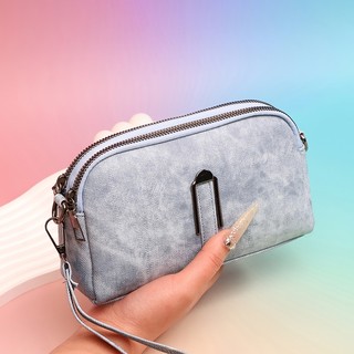 Ví Nữ Túi Đeo Vai Dài Dung Tích Lớn Túi Ly Hợp 2026 Phong Cách Mới Thiết Kế Thời Trang Họa Tiết Denim Đôi Dây Kéo Ví Nhiều Thẻ Đựng Đồng Xu Pur