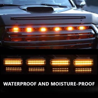 Đèn LED Lưới Tản Nhiệt Trước CHO TOYOTA FORTUNER Đèn Chạy Ban Ngày Bánh Xe Lông Mày Đèn 12V Trung Tâm Ô Tô Lưới Nhỏ Màu Vàng