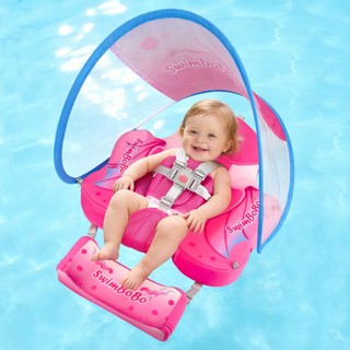 Phao Bơi Eo Swimbobo Có Tán Chống Nắng, Chống Lật An Toàn Cho Bé Tập Bơi