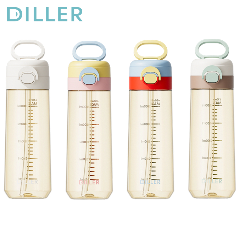 Bình nước Diller PPSU, chịu nhiệt 180°C, Không chứa BPA, Đầu kép, Chống rò rỉ 630ml D2604