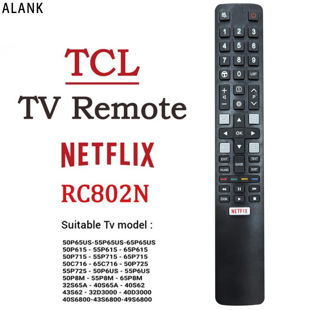 ALANK remote  Thích hợp cho TV LCD TCL Điều khiển RC802N YAI1 RC802N YAI4 49C2US 65C2US 75C2US 43P20US 50P20US 55P20US 60P20US 65P20US 65P20US