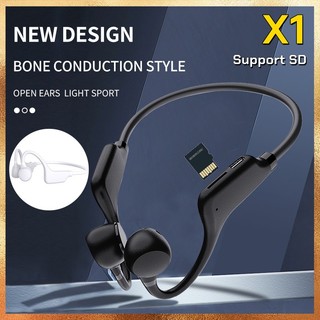 X1 Tai Nghe Bluetooth Dẫn Truyền Xương Tai Treo Thể Thao Thẻ TF Tai Nghe Không Dây Móc TaiTWS Bass HIFI Stereo MP3