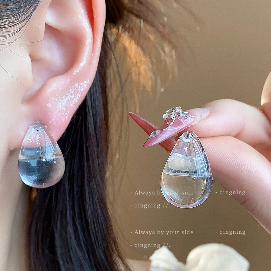 Giọt Nước Trong Suốt Acrylic Bông Tai Thiết Kế Tối Giản Trang Sức Thời Trang Cho Nữ Hàng Ngày Thường Ngày Phụ Kiện Tiệc