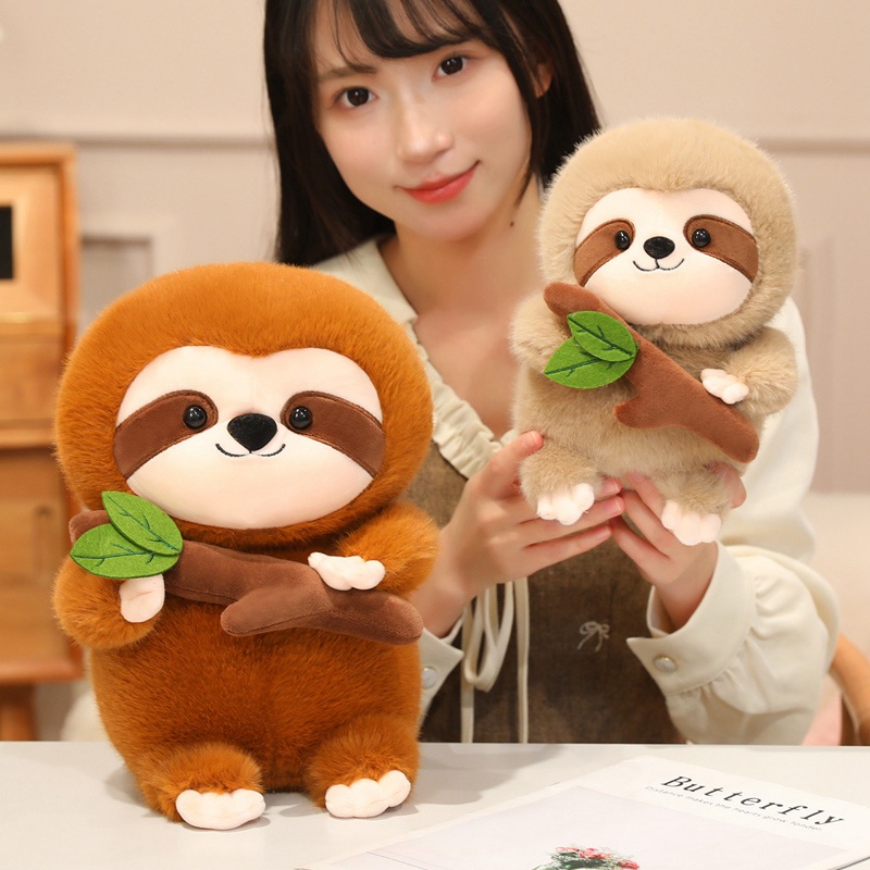 Oudiao Con lười dễ thương Búp bê nhồi bông mềm mại Gối trang trí phòng khách/phòng ngủ Quà tặng cho trẻ em, Giáng sinh, Năm mới 2025