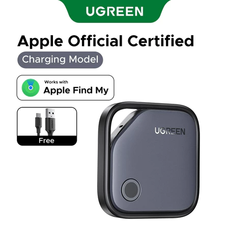 Bộ định vị thông minh Bluetooth UGREEN FineTrack Chống thất lạc hoạt động với Apple Find My (Chỉ dành cho Apple), Chứng nhận chính thức của Apple, Pin sạc, Bộ định vị tìm kiếm cho iPhone 18 17 16 Pro 