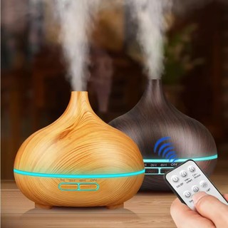 Máy Tạo Độ Ẩm Không Khí Tinh Dầu Thơm Khuếch Tán Hạt Gỗ 500ml Siêu Âm Điều Khiển Từ Xa 7 Màu Đèn Cho Phòng Ngủ Gia Đình