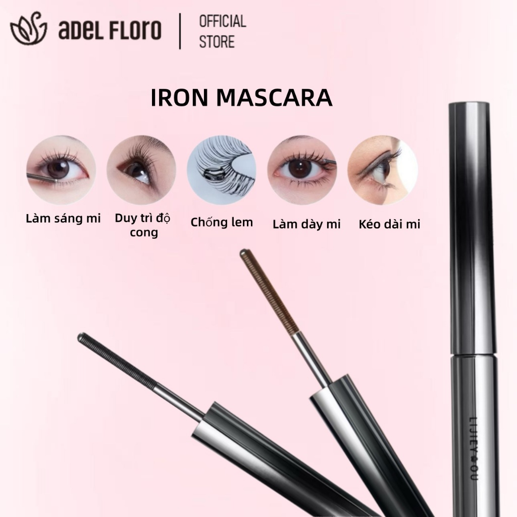 【Adel Floro & Co.】Chuốt Mi LashSteel | Đầu Thép Xoay 360°, 3-in-1 Chuốt Mi+Lót Mi+Nhuộm Mày, Chống