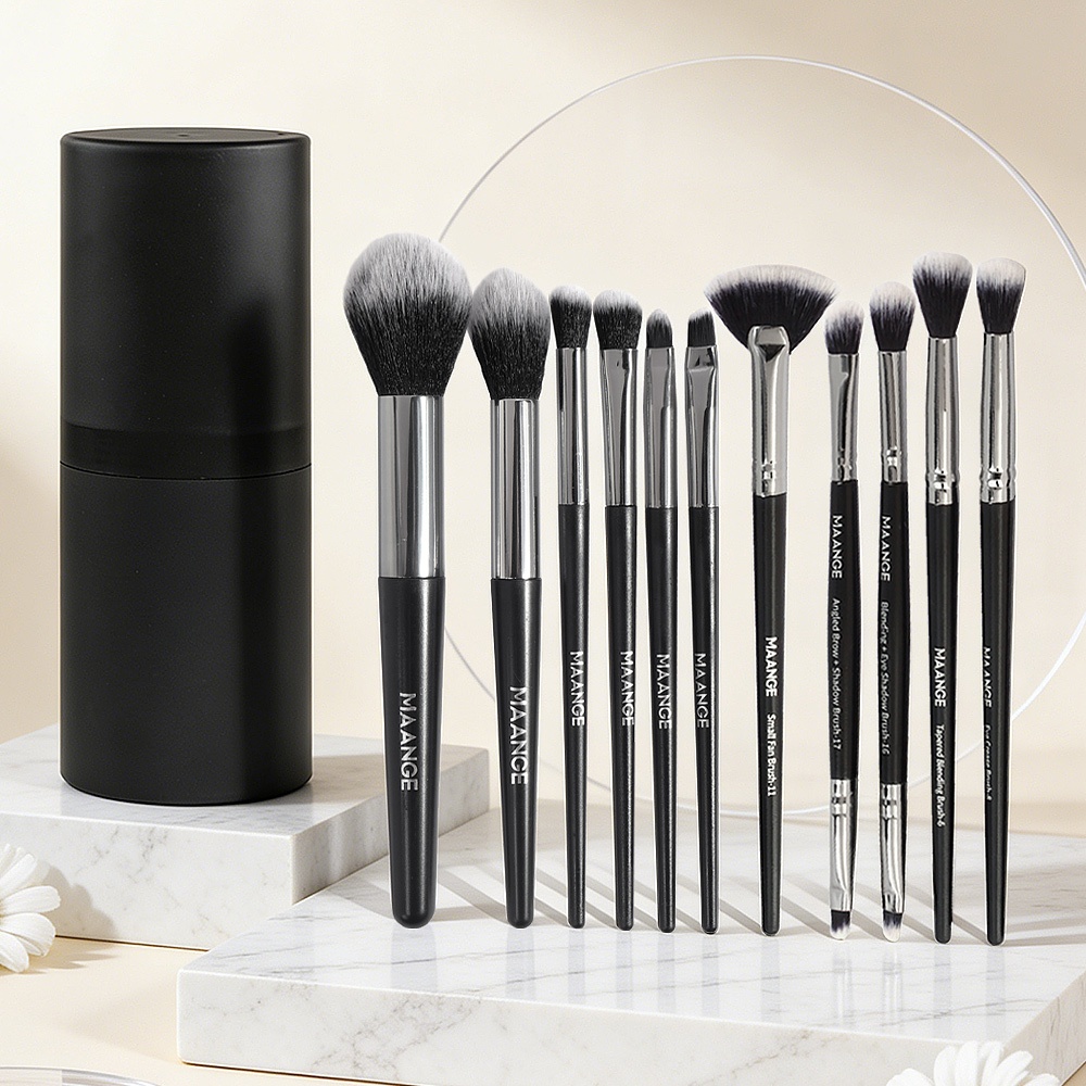 MAANGE Bộ cọ makeup 11 cây cọ phấn phủ, má hồng, che khuyết điểm, màu mắt 5728