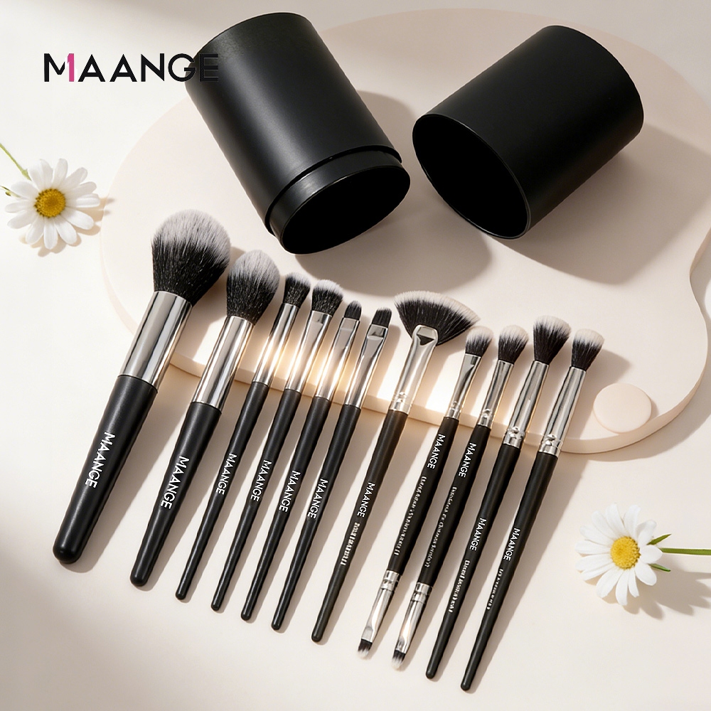 MAANGE Bộ cọ makeup 11 cây cọ phấn phủ, má hồng, che khuyết điểm, màu mắt 5728
