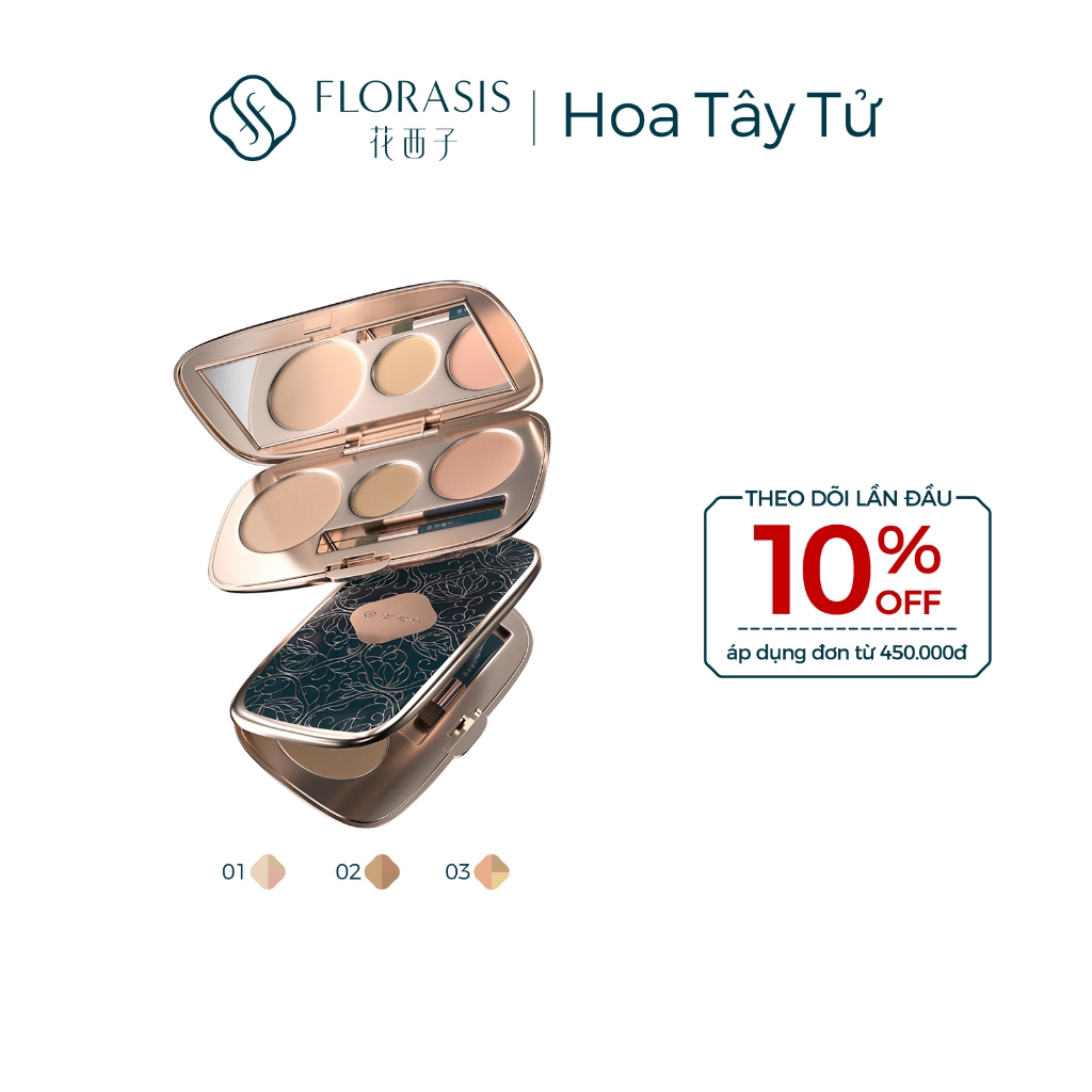 Florasis ( Hoa Tây Tử)  Bảng Che Khuyết Điểm Tam Hoa Triple Petal – Tạo Khối, Làm Sáng, Che Quầng Thâm & Đốm Nâu