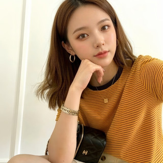 Áo thun cotton ngoại cỡ sọc mù tạt và vàng đen, thiết kế thoải mái sang trọng