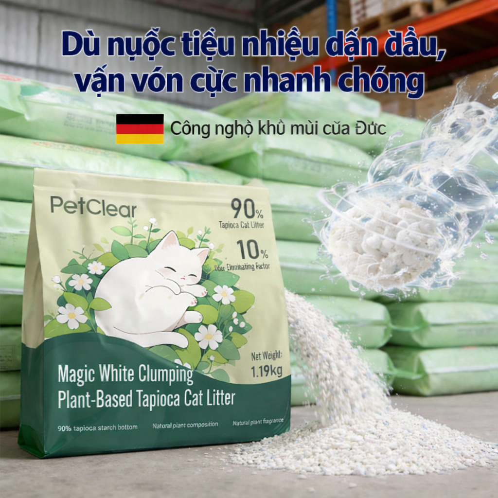 [Mua gói và nhận quà] Petclear Magic Cat Litter | Unity Không Phân Tán Chậu Chống Dính Ít Cát Thay Đổi Tiết Kiệm Tiền Nhiều Hơn
