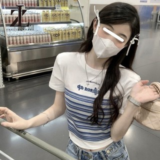 ZHELIHANGFEI Tay ngắn vai hai mảnh giả dáng rộng vừa vặn