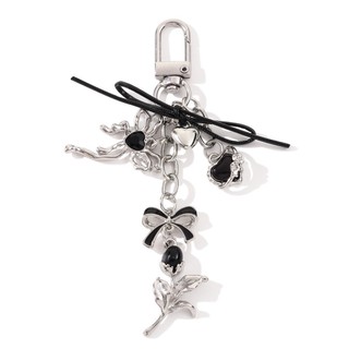 1PC Phong Cách Gothic Tinh Tế Cross Cat Cherry Thả Kim Cương Móc Khóa Y2K Hợp Thời Trang Túi Điện Thoại Di Động Mặt Dây Chuyền Cho Phụ Kiện Thời Trang