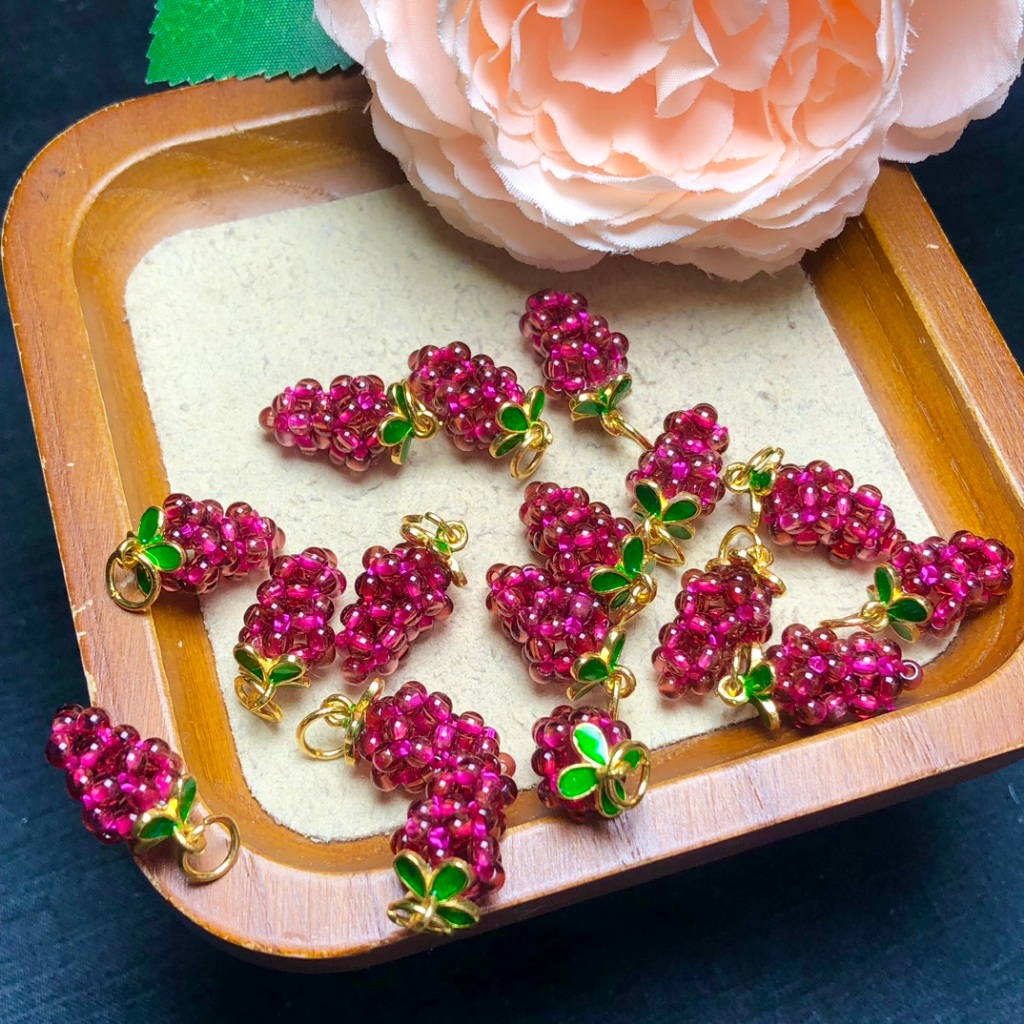 Phụ kiện Garnet nho tự nhiên - Perfect cho vòng tay và mặt dây chuyền