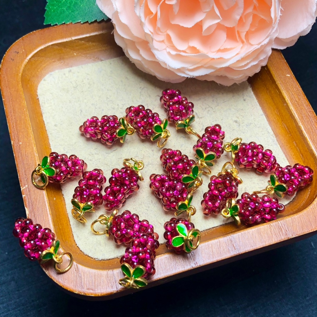 Phụ kiện Garnet nho tự nhiên - Perfect cho vòng tay và mặt dây chuyền