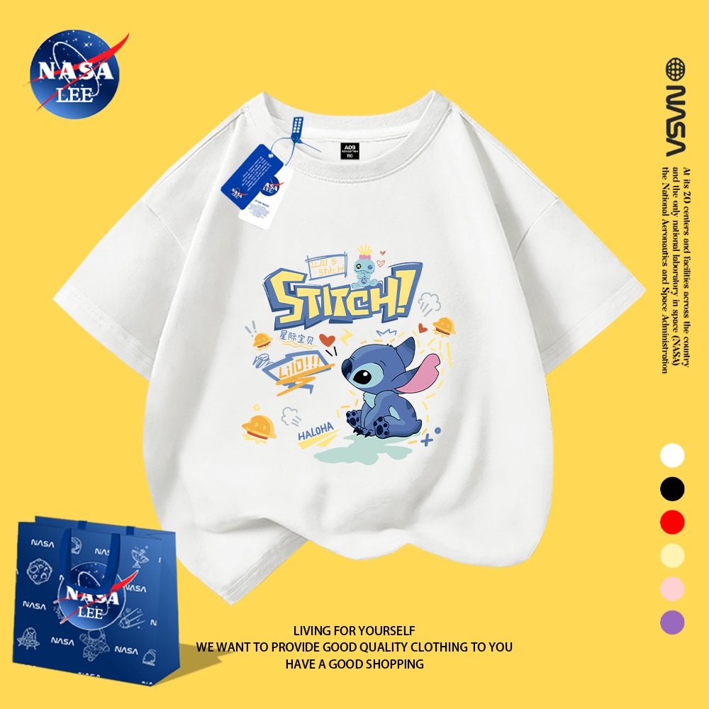 NASA Nguyên Chất Cotton Ngắn Tay 2026 Phong Cách Mới Trẻ Em Tay Ngắn Mềm Mại Thoải Mái Thời Trang Dễ Thương 1