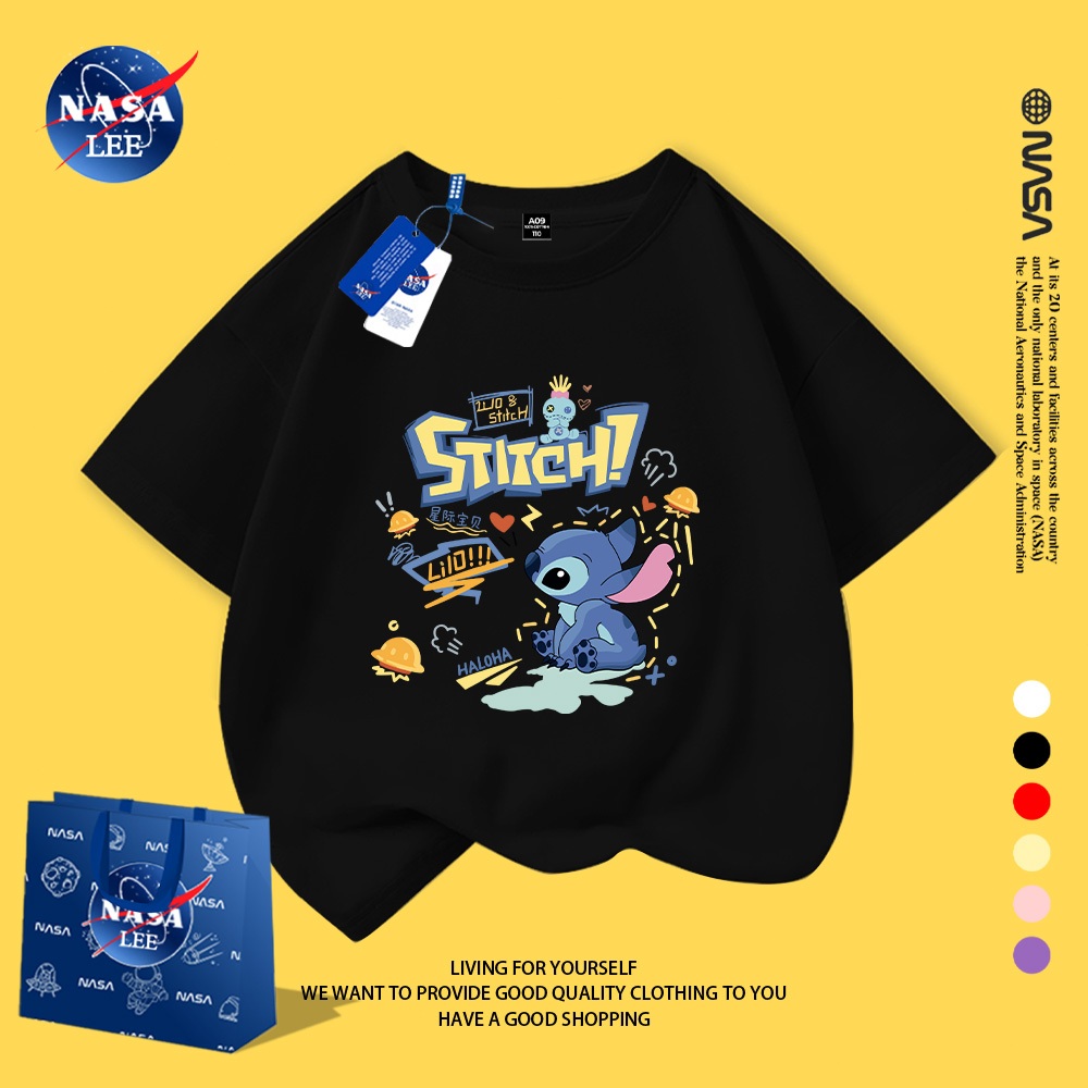 NASA Nguyên Chất Cotton Ngắn Tay 2026 Phong Cách Mới Trẻ Em Tay Ngắn Mềm Mại Thoải Mái Thời Trang Dễ Thương 1